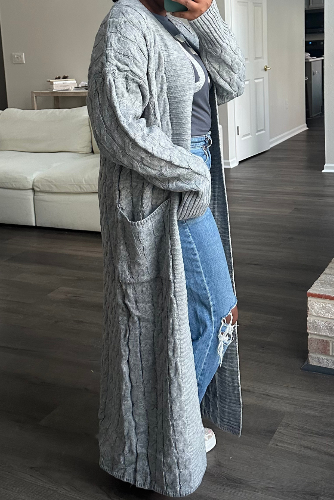 Grey hotsell waffle cardigan