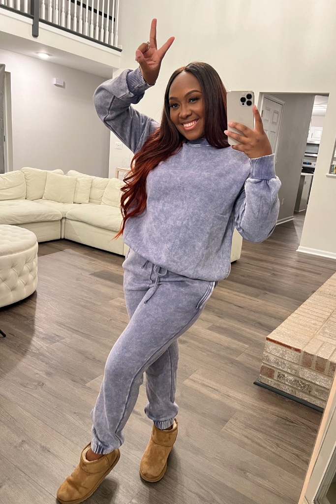 Acid Wash Fleece Jogger Set | Marlin