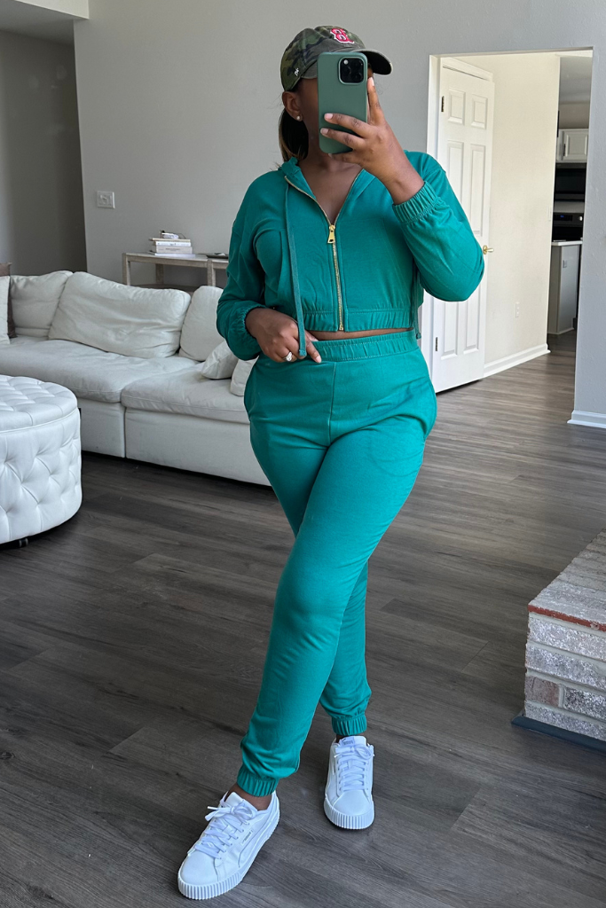 Teal jogger set new arrivals