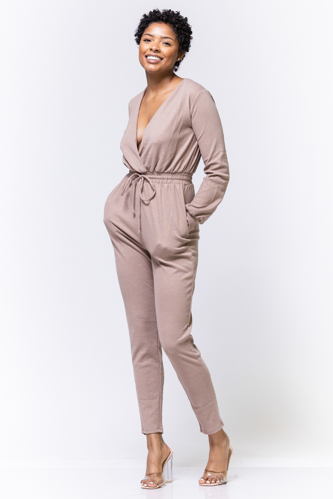 Sweater Knit Jumpsuit | Mocha