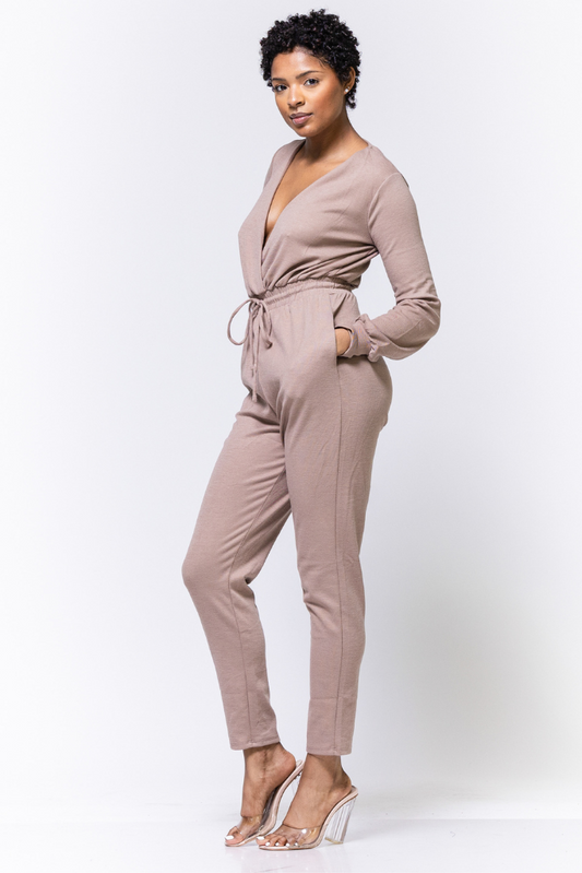 Sweater Knit Jumpsuit | Mocha