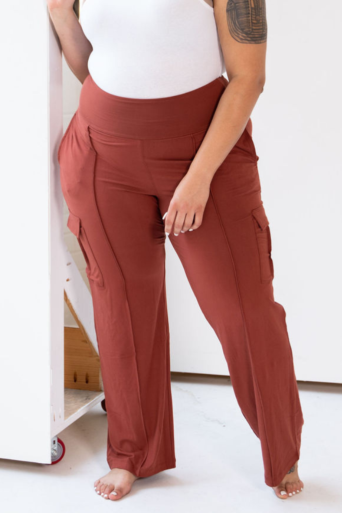 Perfect Lounge Cargo Pants | Dark Terracotta