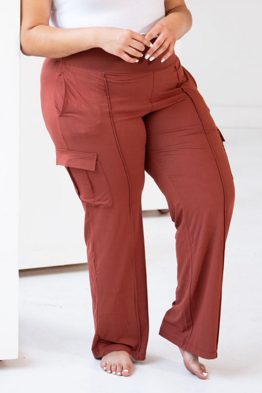 Perfect Lounge Cargo Pants | Dark Terracotta