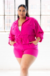 Sporty Chic Jacket & Shorts Set | Pink