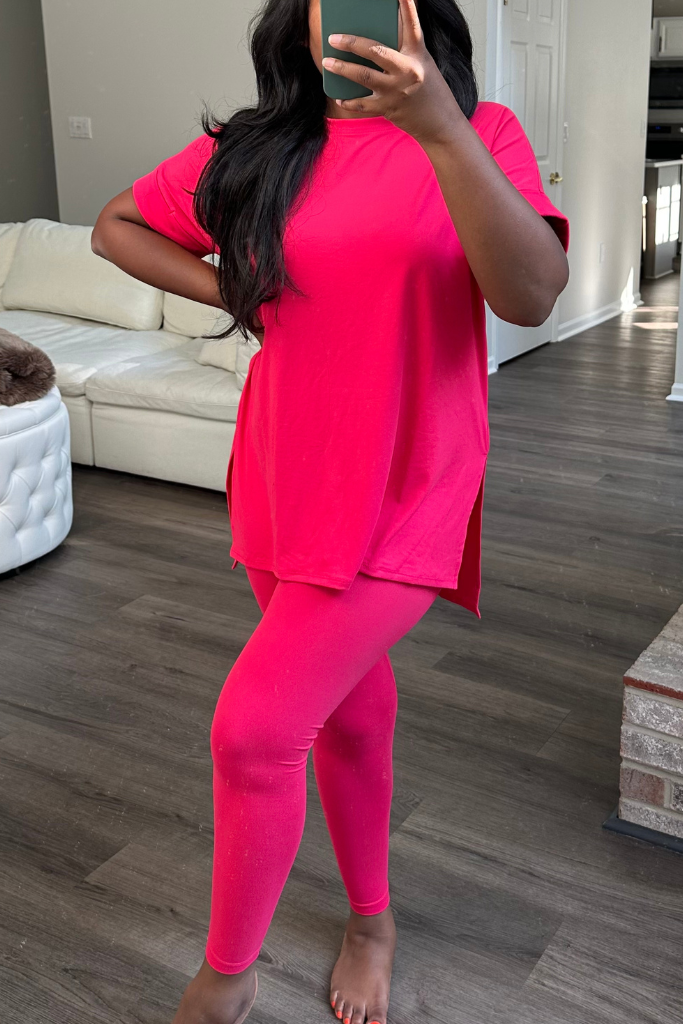 Brushed Microfiber Legging Set | Viva Magenta