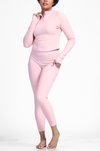 Brushed High Rise Legging & Cropped Top | Pink