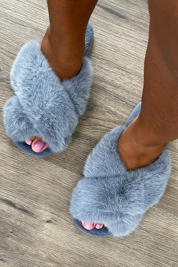 Fur cross slippers new arrivals