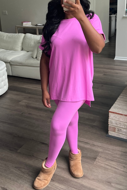 Brushed Microfiber Legging Set | Bright Mauve [Estimated Ship Date 11/30]