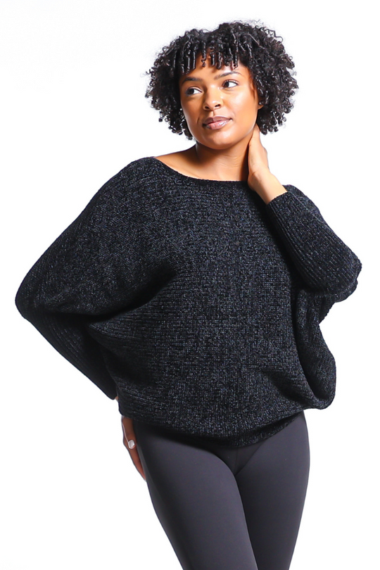 Oversized Knit Sweater | Black