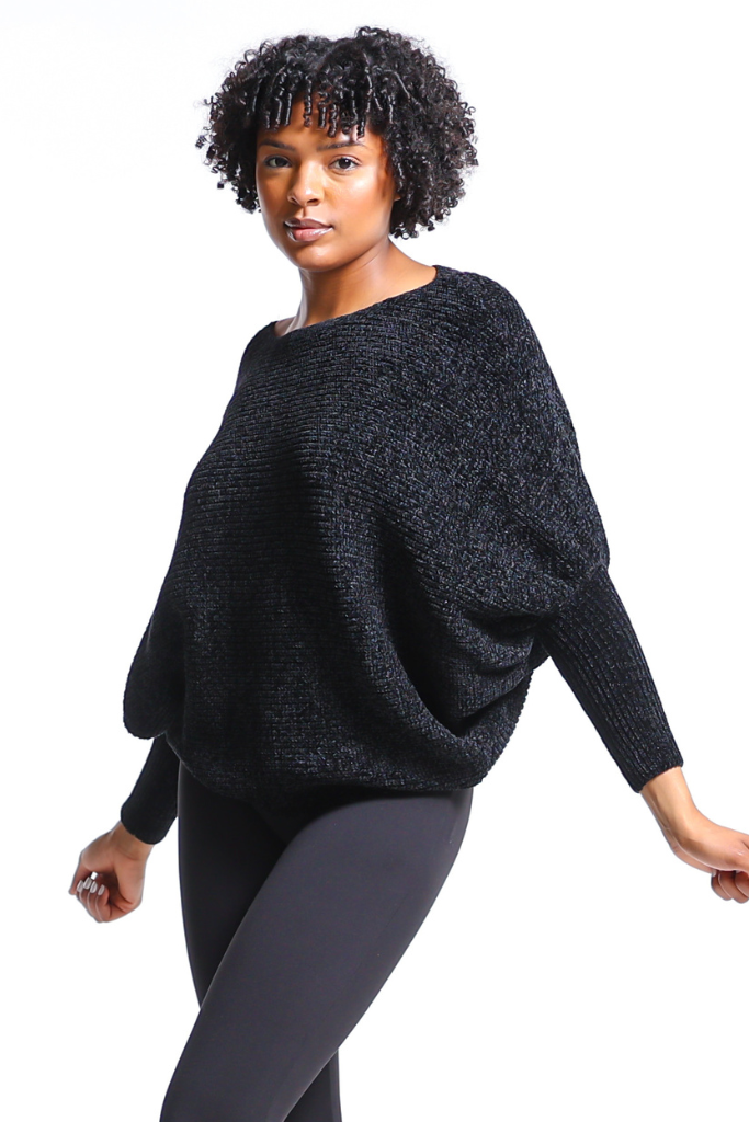 Oversized Knit Sweater | Black