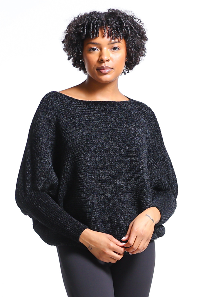 Oversized Knit Sweater | Black