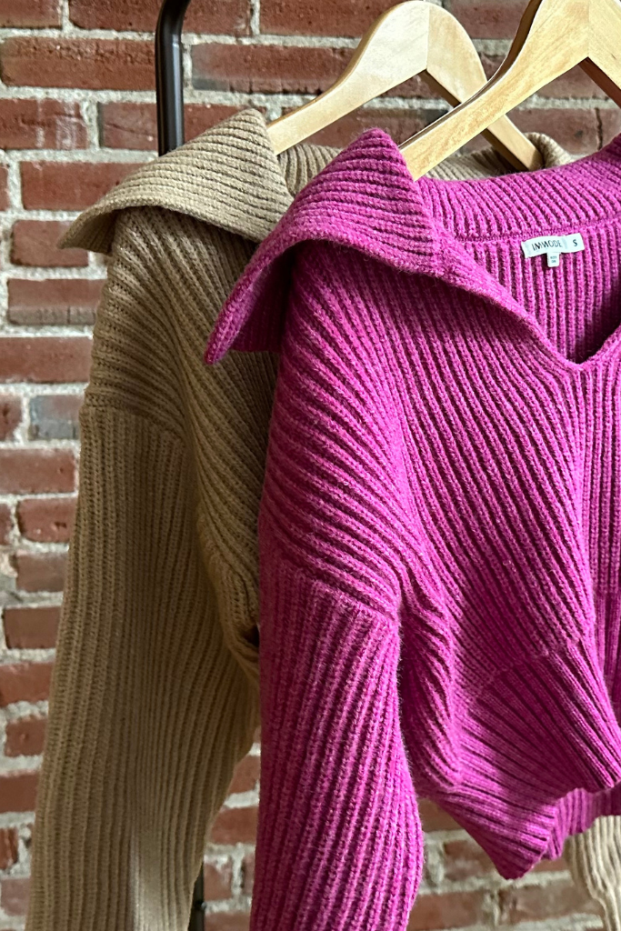 Cropped Chunky Knit V-Neck Sweater