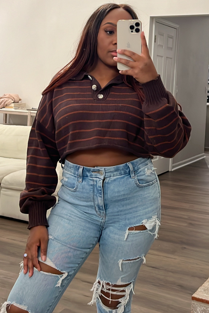 Striped Cropped Sweater [3 Colors]