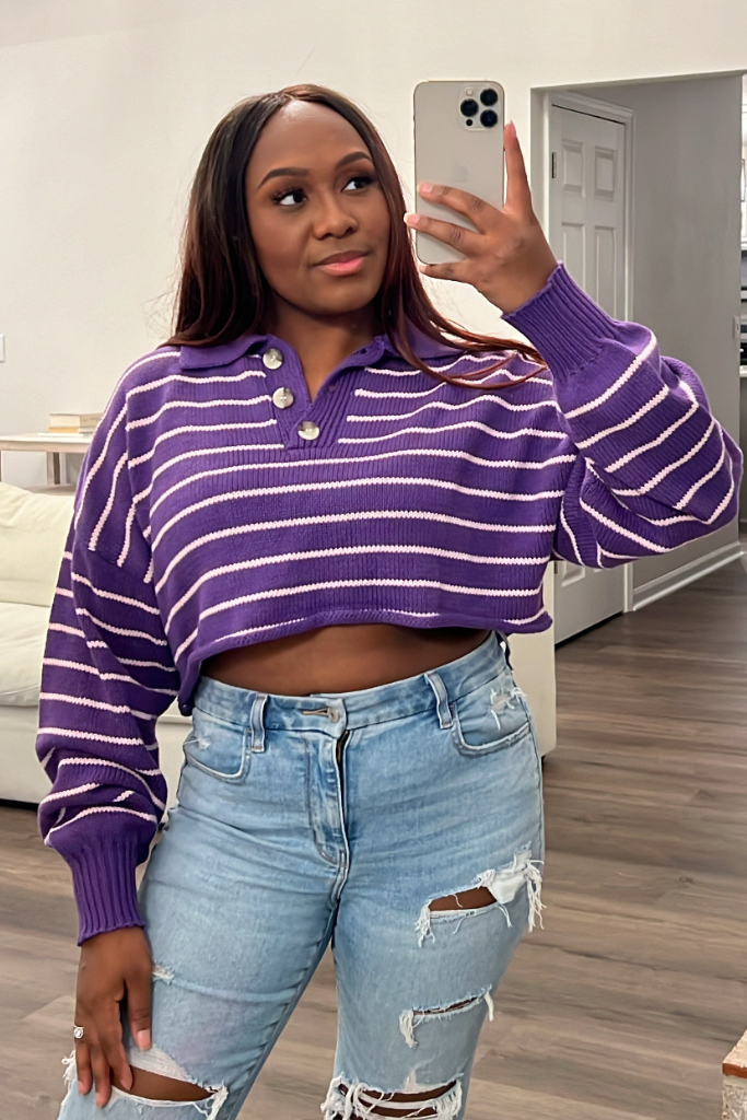 Striped Cropped Sweater [3 Colors]