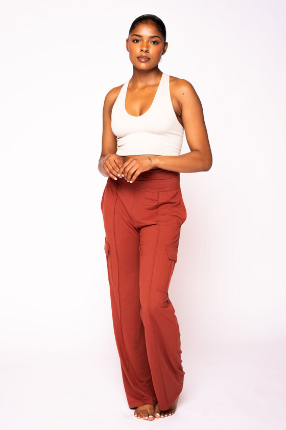 Perfect Lounge Cargo Pants | Dark Terracotta