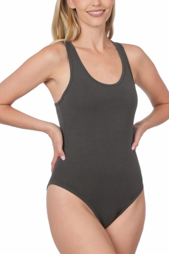 [PLUS] Premium Cotton Racerback Tank Bodysuit