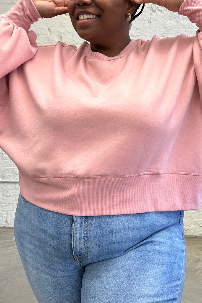 [PLUS] Balloon Sleeve Sweatshirt | Pink