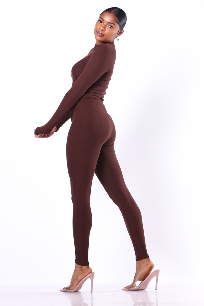 The Lightweight Ribbed Set | Chocolate Brown