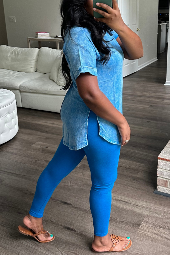 French Terry Acid Wash Tee | Ocean Blue