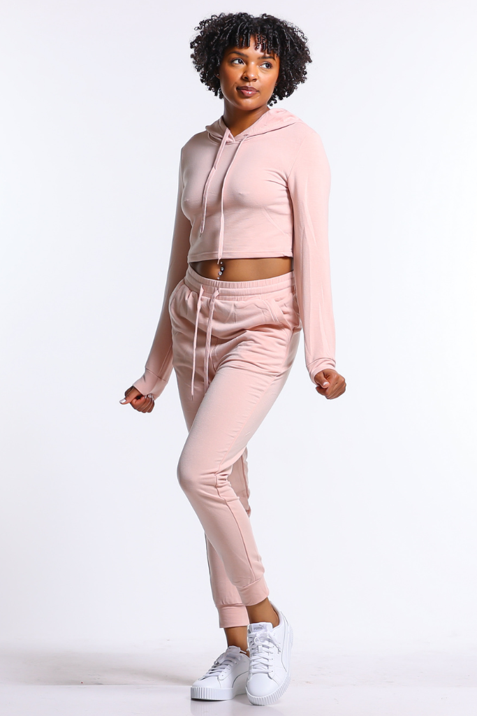 Lightweight Hoodie Jogger Set | Blush Pink