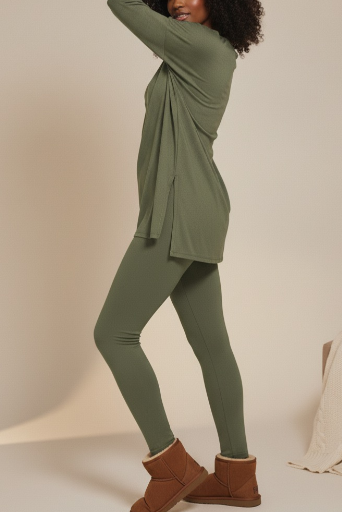 Long Sleeve Lounge Set – Olive