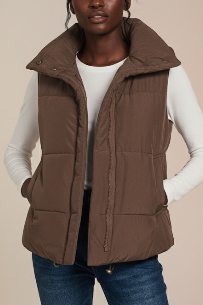High Neck Puffer Vest