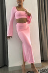 Sophisticated Barbie | Pink Midi Skirt Set