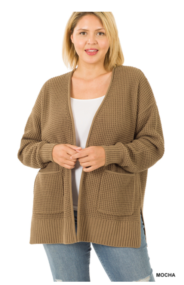 Waffle Open Cardigan