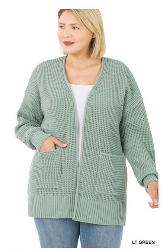 Waffle Open Cardigan