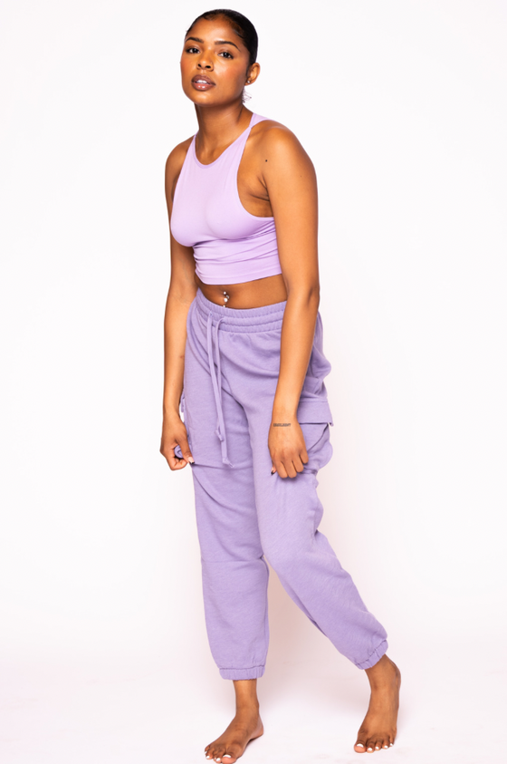 Cotton Poly Fleece Cargo Jogger Pants