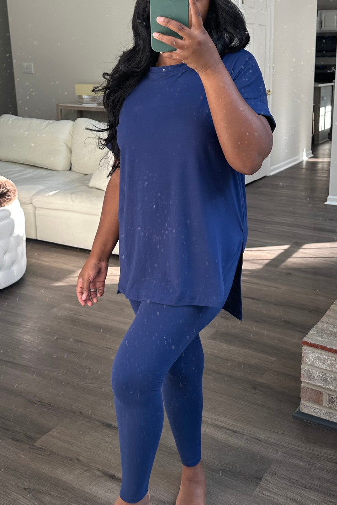 Brushed Microfiber Legging Set | Light Navy