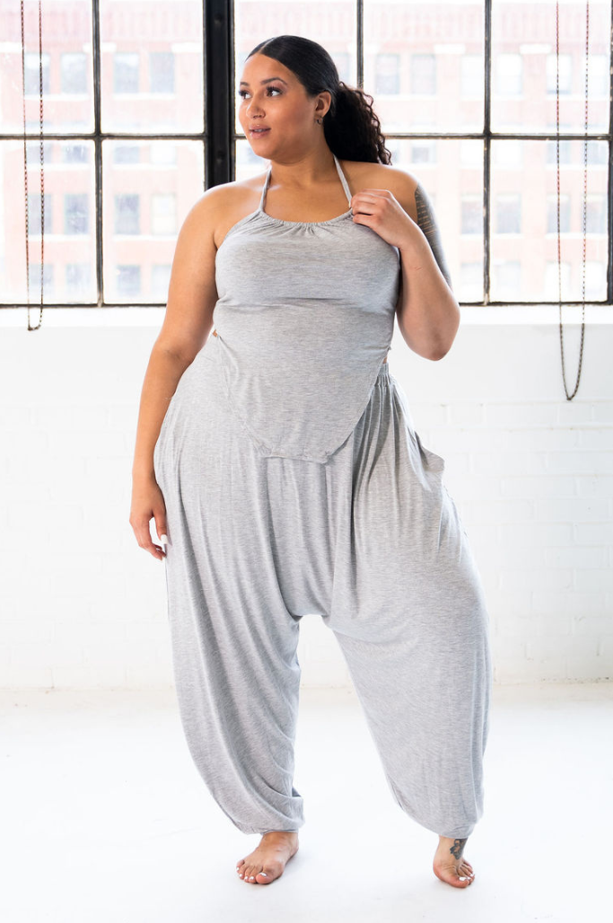 Harem Pants & Halter Top Set | Heather Grey