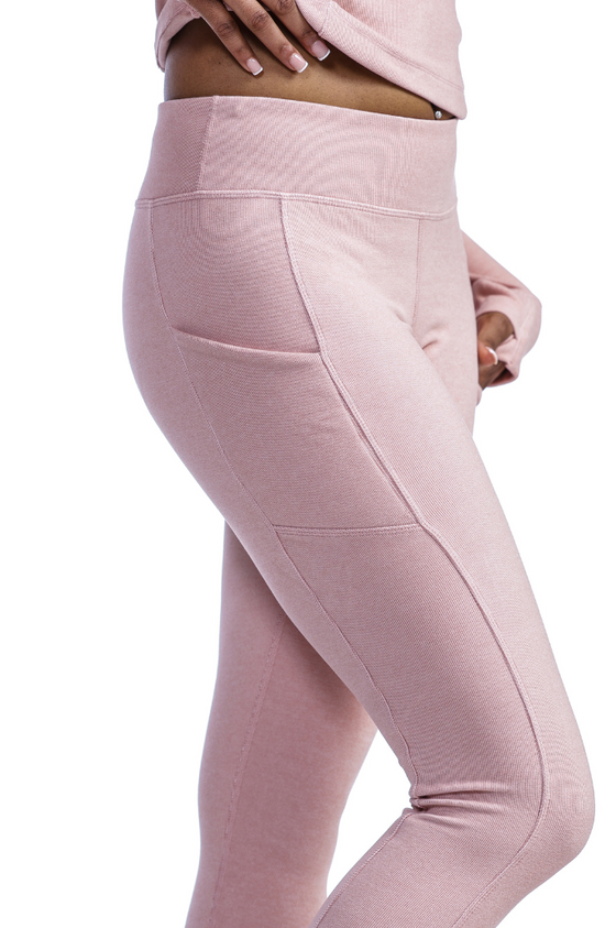 Brushed High Rise Legging & Cropped Top | Pink