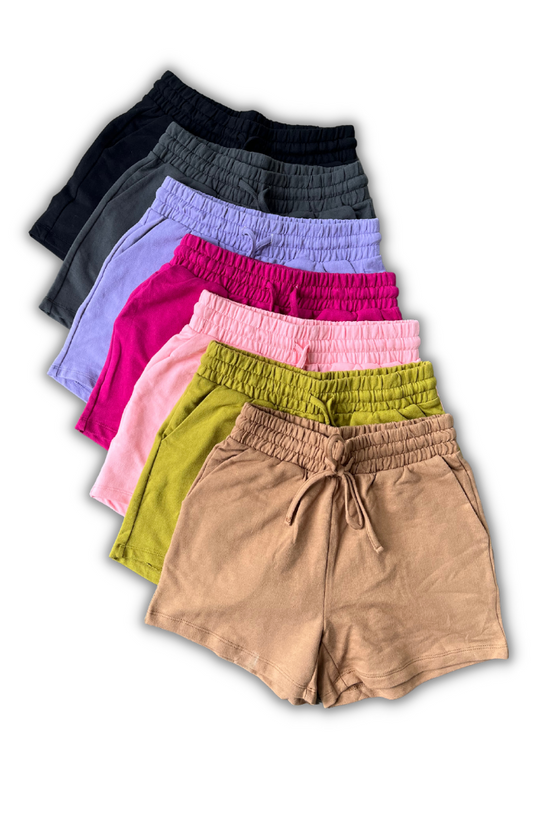 French Terry Drawstring Shorts (7 colors)