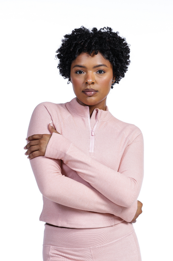 Brushed High Rise Legging & Cropped Top | Pink