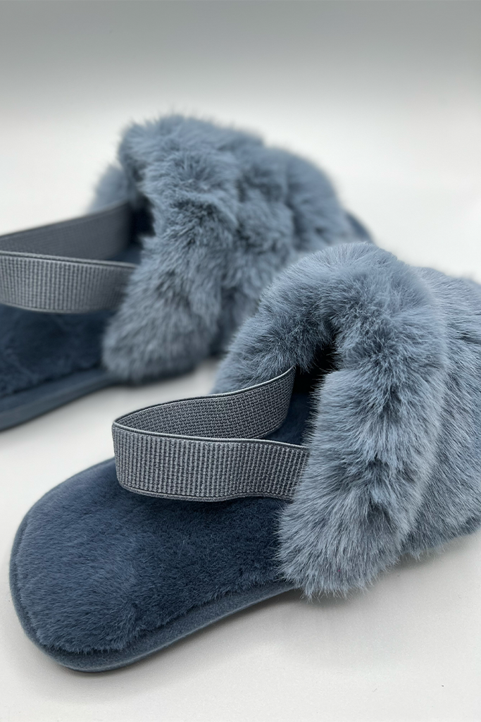 Slingback 2024 fluffy slippers