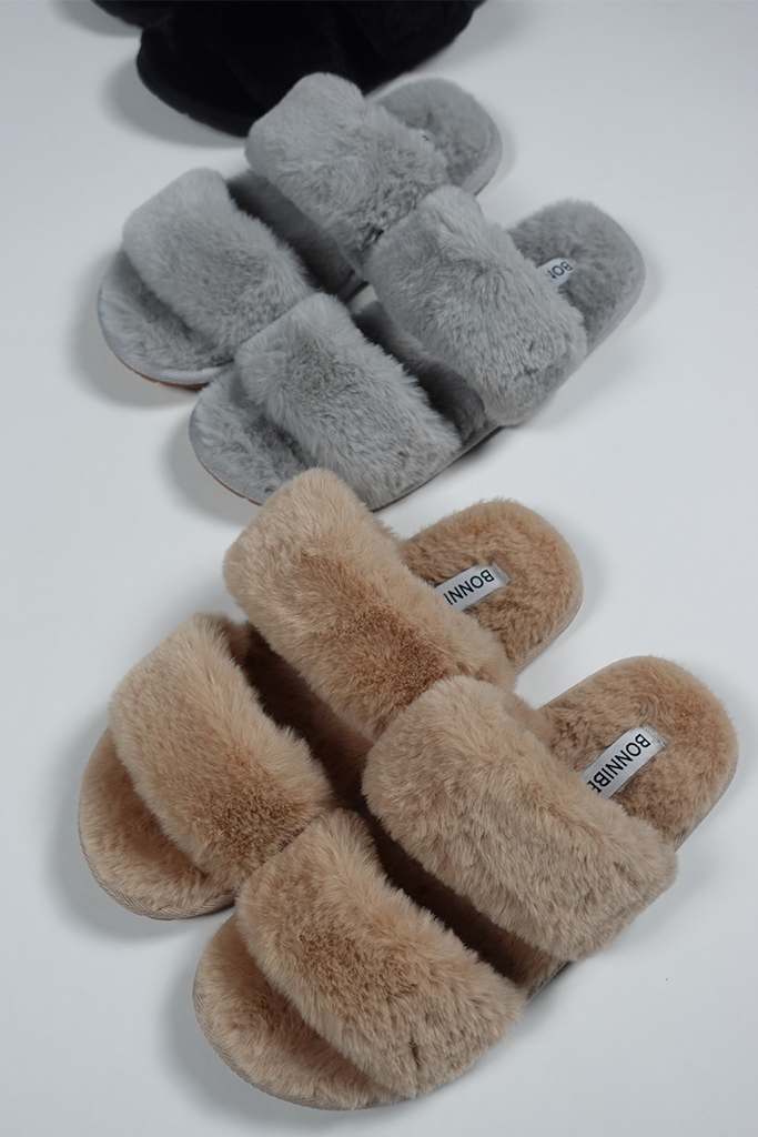 Cozy Double Strap Slippers Brazen Boutique