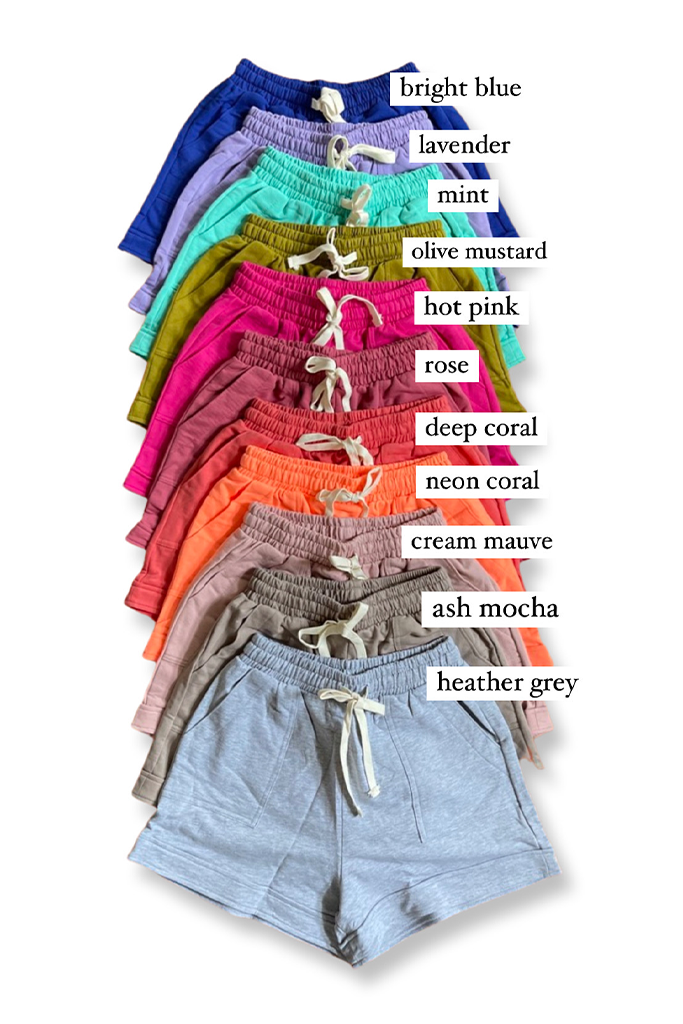 French Terry Drawstring Shorts with Pockets