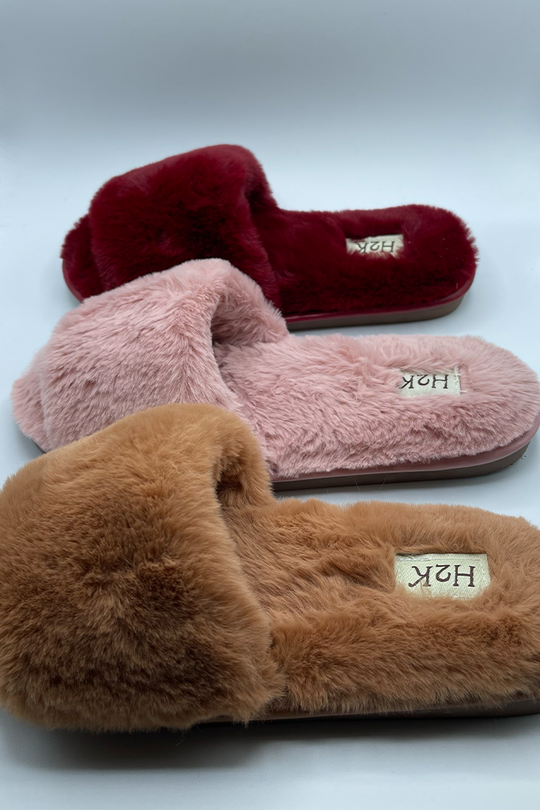 Faux Fur Slip-on Slippers [5 Colors]