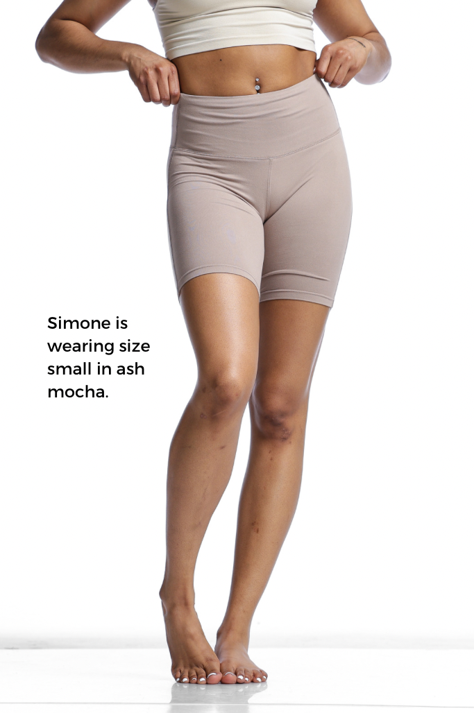 Brushed Microfiber Wide Waistband Biker Shorts