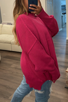Oversized Side-Slit Knit Sweater