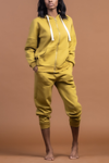 Zipper Hoodie Jogger Set | Olive Mustard