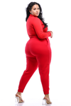 [PLUS] Turtleneck Sweatpants Set | Ruby