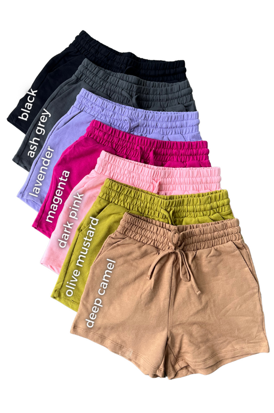 French Terry Drawstring Shorts (7 colors)