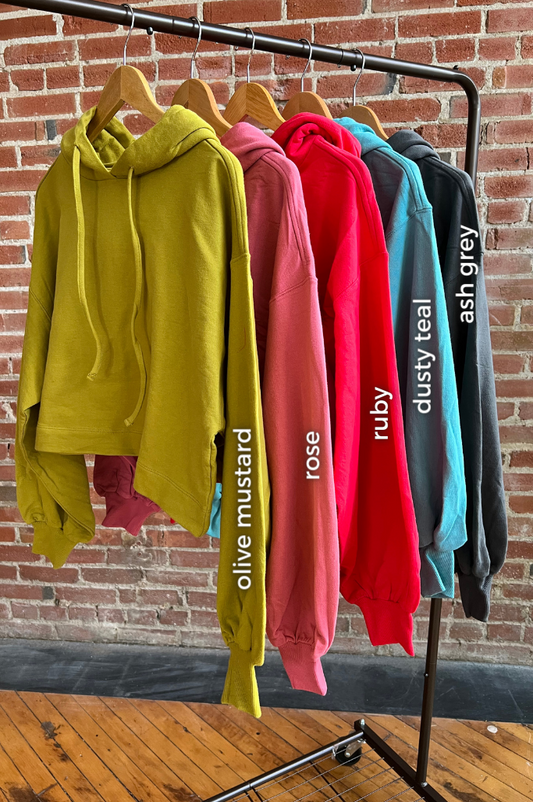 French Terry Cropped Hoodie [5 Colors]