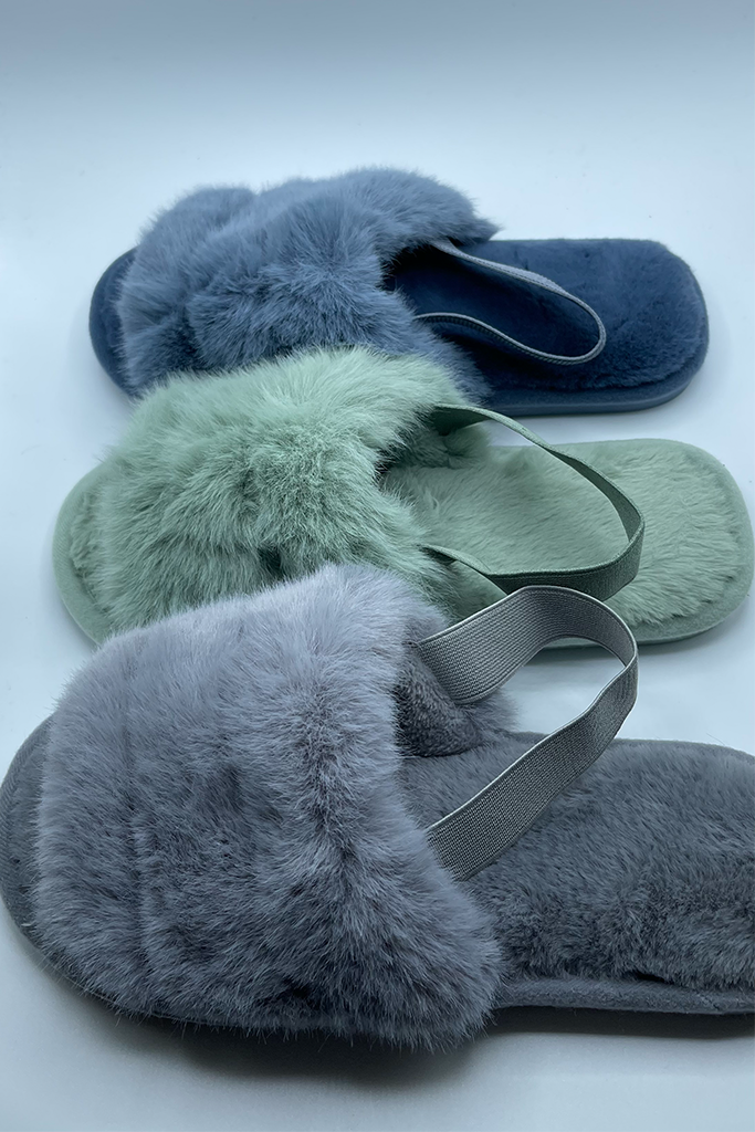 Faux Fur Slingback Slippers Fluff Yeah Dupe Girls Slippers